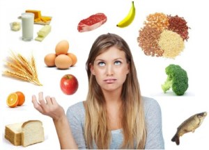 Agitated young woman looking up in frustration