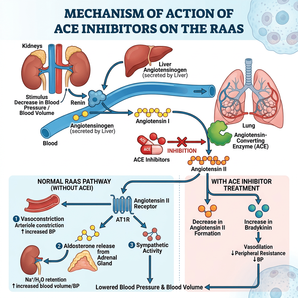 ACE inhibitors mechanism on RAAS