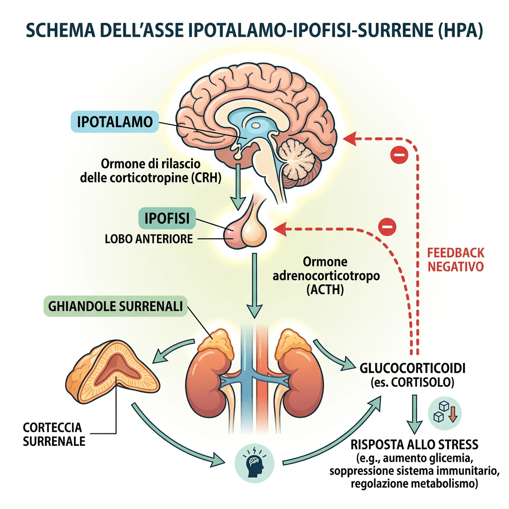 Schema asse ipotalamo ipofisi surrene