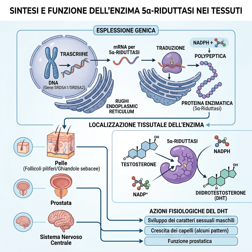 Schema della sintesi del DHT e delle sue funzioni nei tessuti